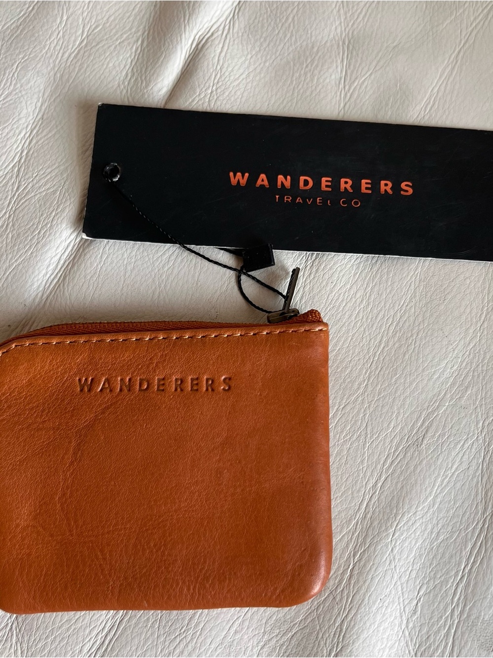 Wanderers Travel Co Leather Zip Pouch Coin Purse Not All Who Wander Are Lost NWT